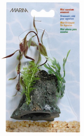 ADORNO ACUARIO RESINA TRONCO MINI C/PLANTA