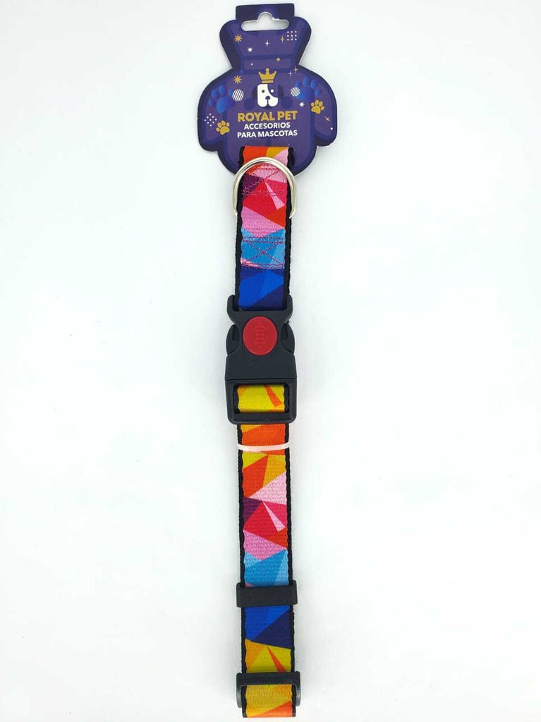 COLLAR NYLON AJUSTABLE M 3/4"X11"-16" DIAMANTES