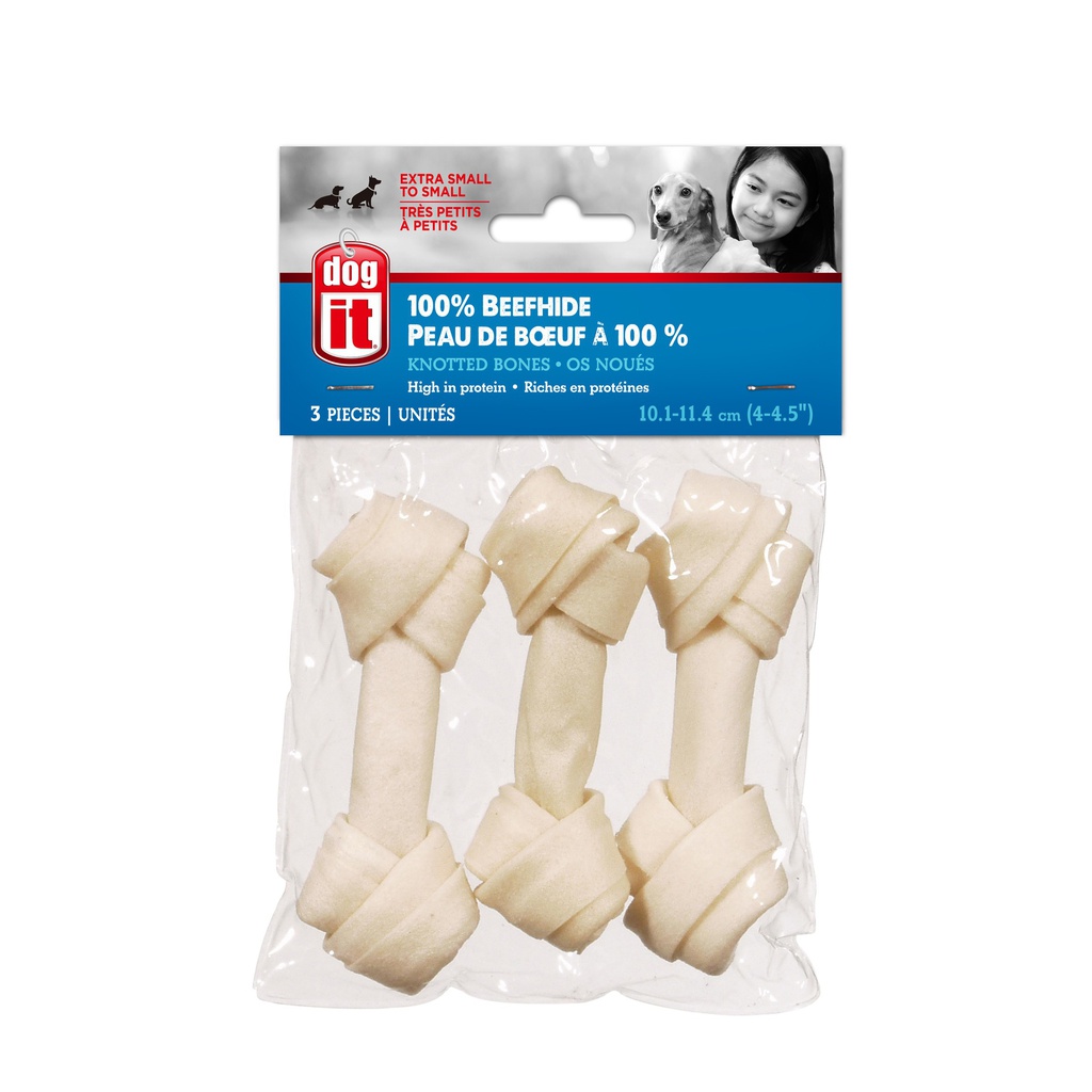 HUESO PERRO ANUDADO BLANCO 4" 3/1