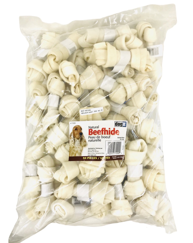 HUESO PERRO ANUDADO BLANCO 4.5" 50/1