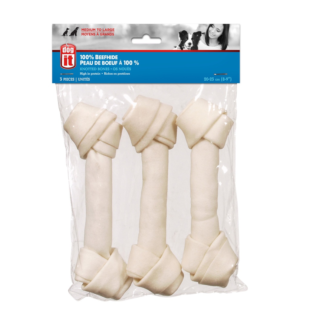 HUESO PERRO ANUDADO BLANCO 8" 3/1