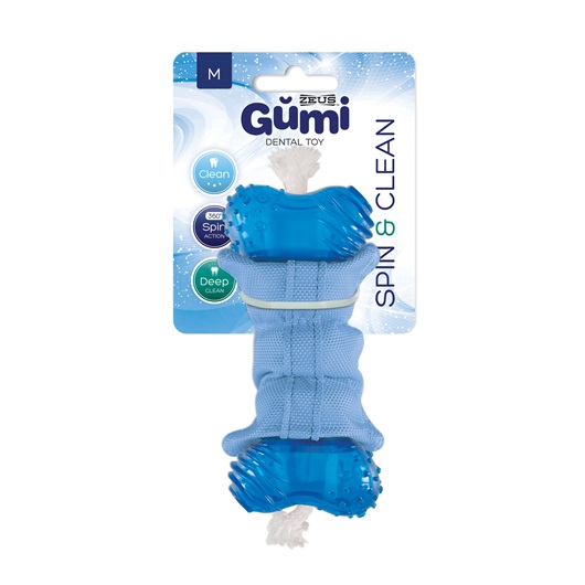 JUGUETE PERRO GUMI SPIN & CLEAN MEDIUM