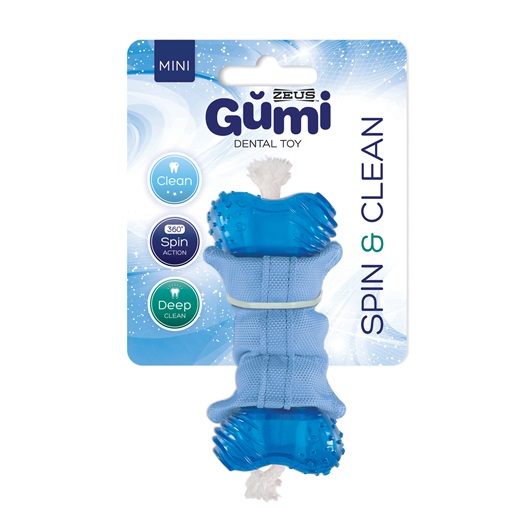JUGUETE PERRO GUMI SPIN & CLEAN MINI
