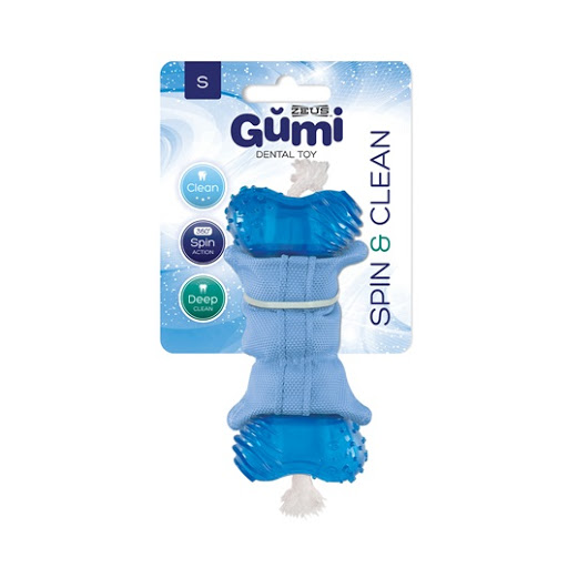 JUGUETE PERRO GUMI SPIN & CLEAN SMALL