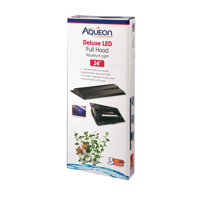TAPA PECERA 24"X12" LED NEGRA