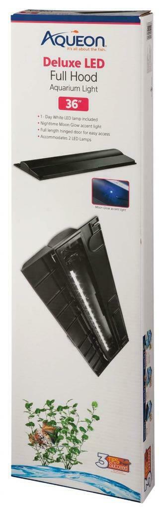 TAPA PECERA 36"X13" LED NEGRA