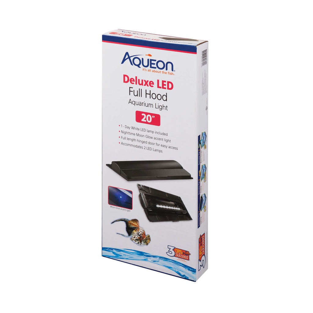 TAPA PECERA 20"X10" LED NEGRA