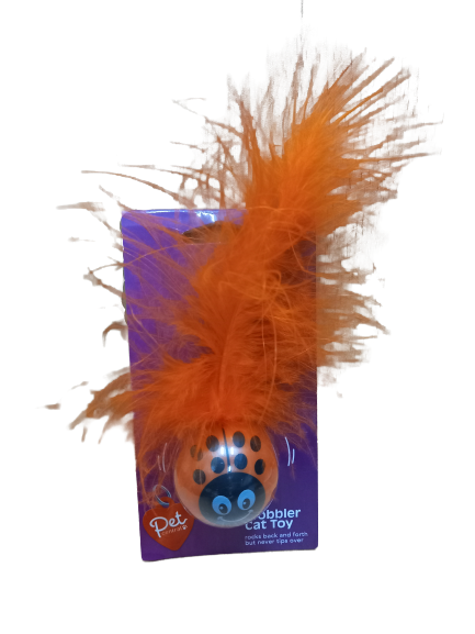 JUGUETE GATO PELOTA C/PLUMAS