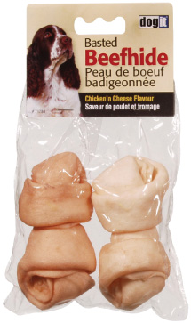 HUESO PERRO SABOR QUESO ANUDADO 4" 2/1