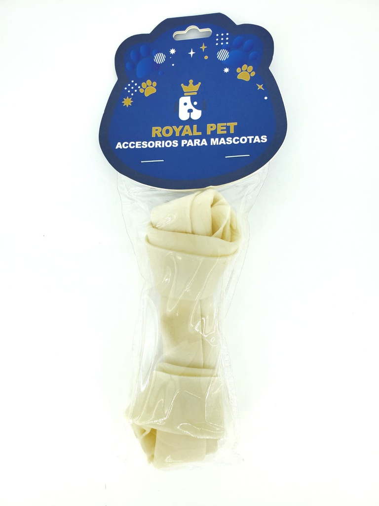 HUESO PERRO ANUDADO BLANCO 6"