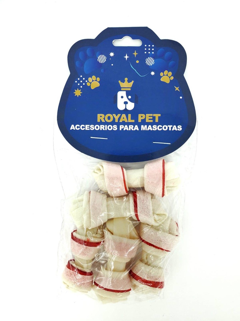 HUESO PERRO ANUDADO BLANCO C/SABOR 2.5" 5/1