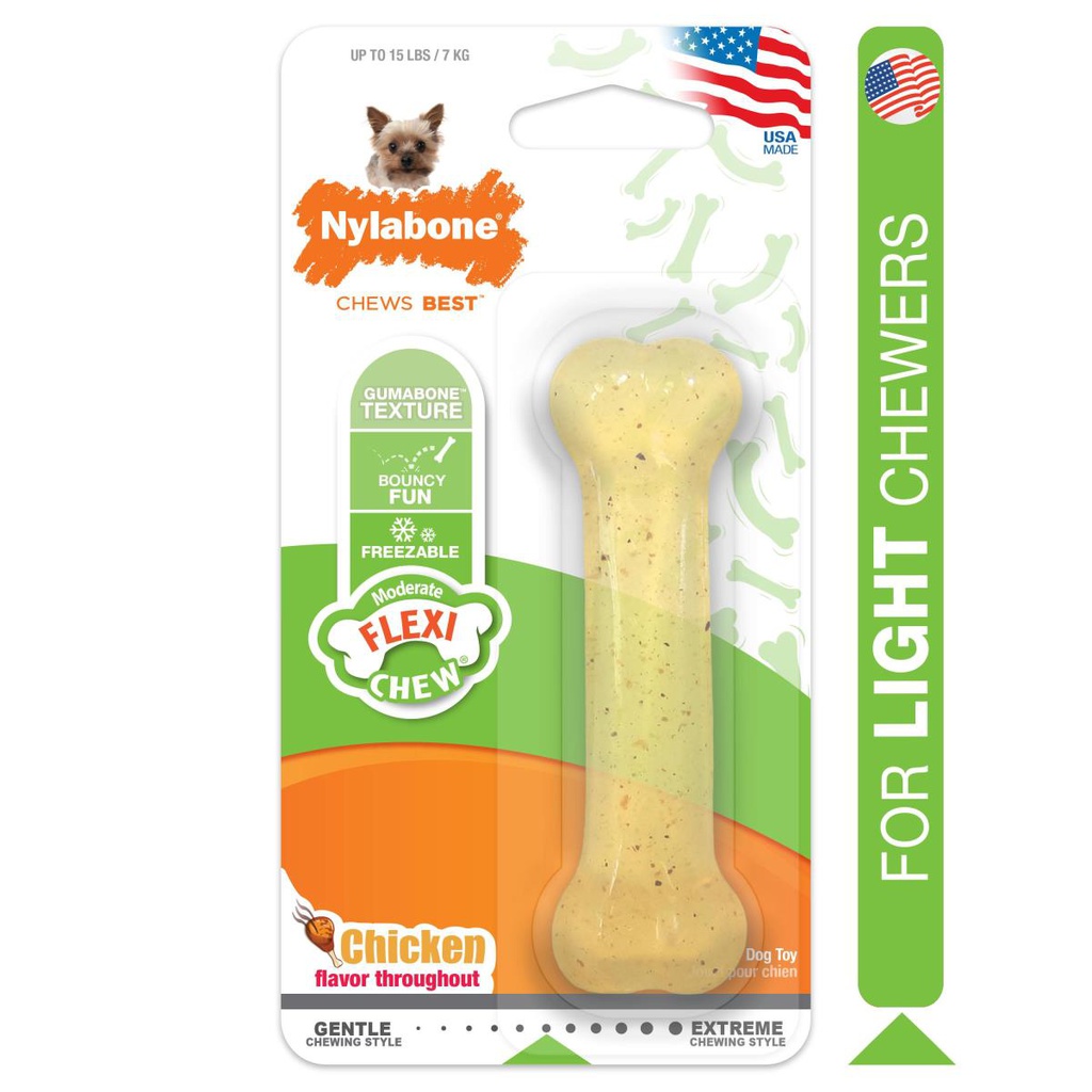 JUGUETE NYLABONE FLEXI CHEW 4.5" <25LBS SABOR POLLO