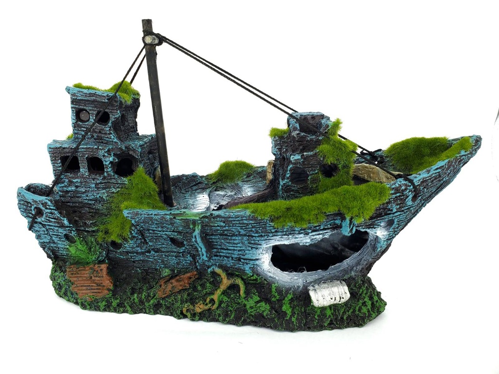 ADORNO ACUARIO RESINA BARCO 12"