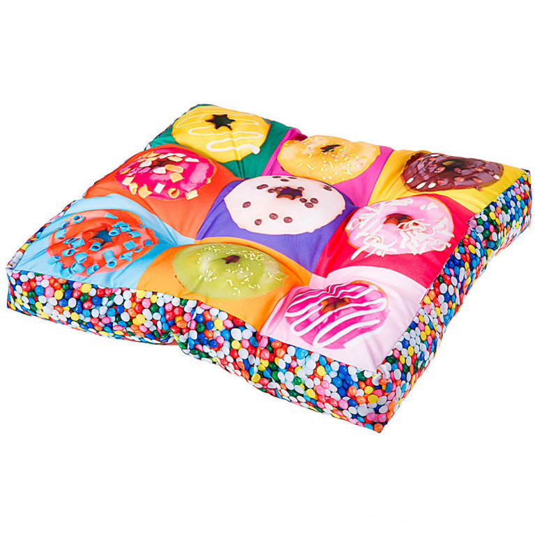 CAMA ACOLCHADA CUADRADA LOVE DONUTS