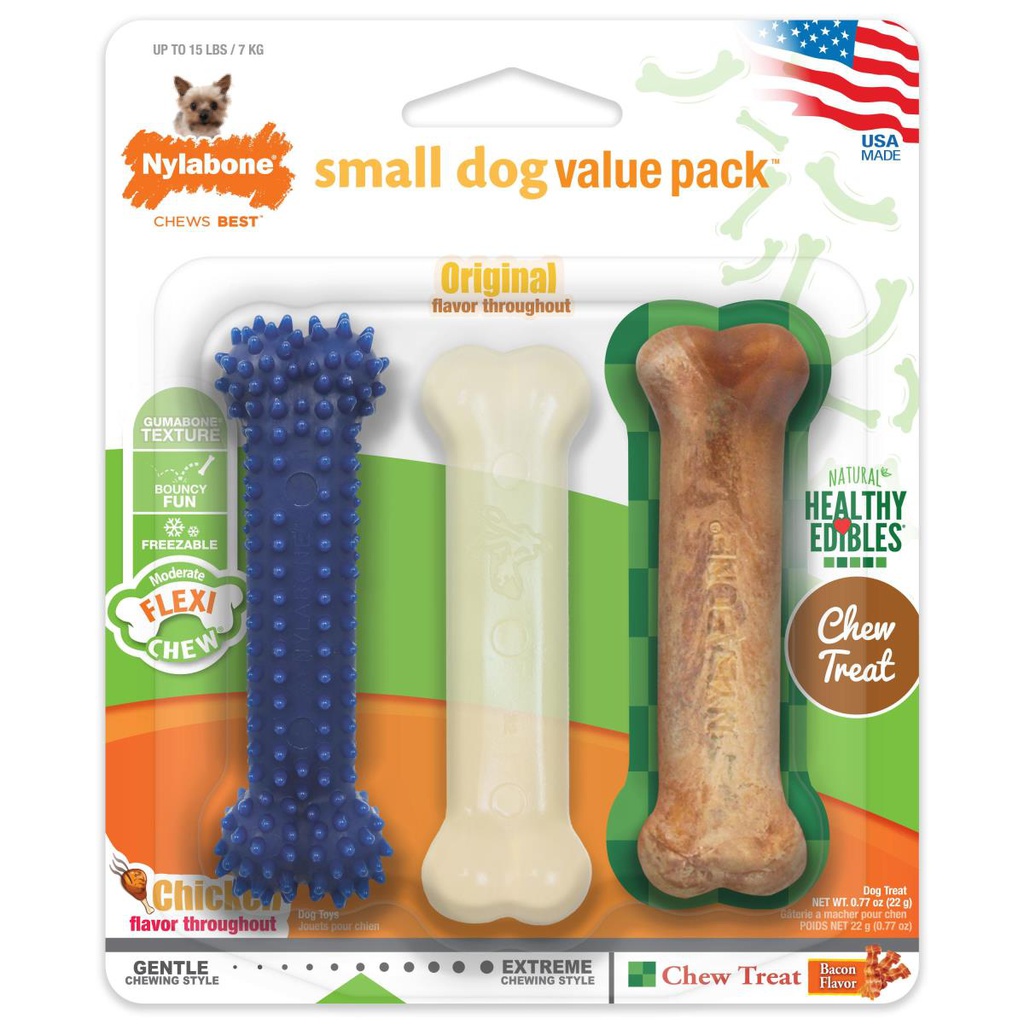 JUGUETE NYLABONE FLEXI CHEW 3.5" <15LBS 3/1