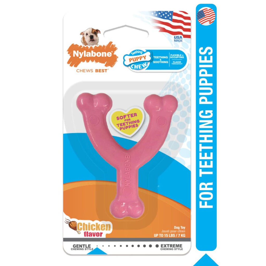 JUGUETE NYLABONE PUPPY CHEW 3.5" <15LBS SABOR POLLO