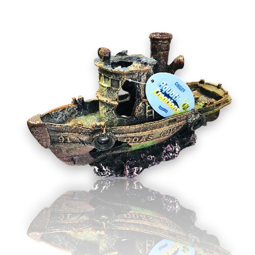 ADORNO ACUARIO RESINA BARCO 10"