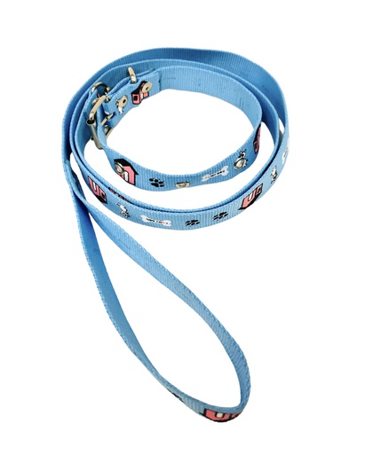 [23073] COLLAR Y PASEADOR #4 ESTAMPADO (AZUL)