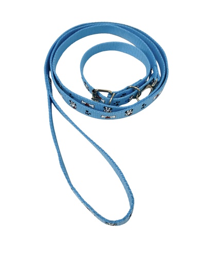 [23076] COLLAR Y PASEADOR #2 ESTAMPADO (AZUL)