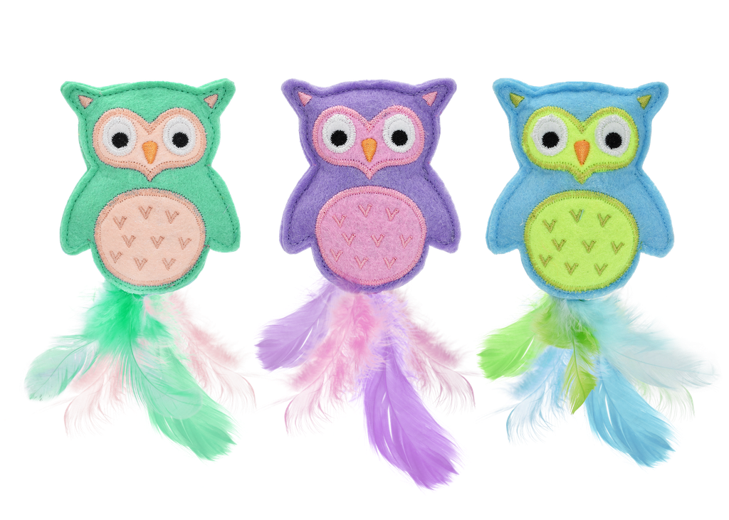 JUGUETE GATO BUHOS C/CATNIP 4"