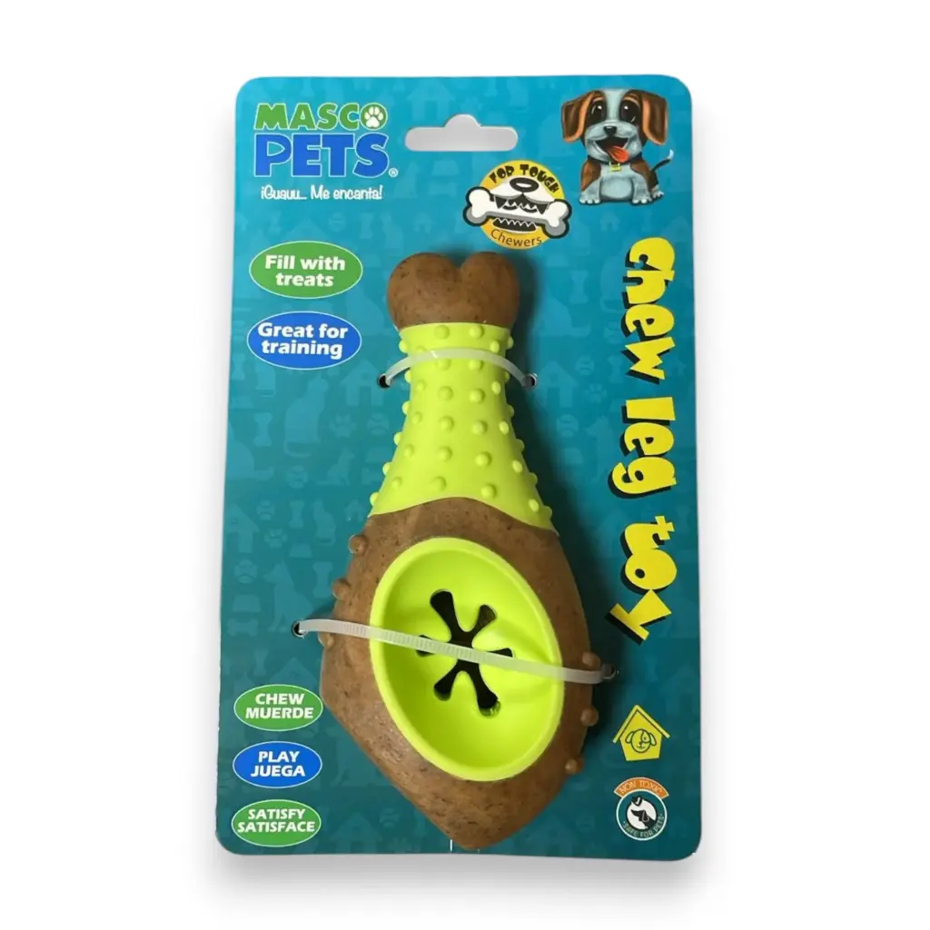 JUGUETE PERRO HUESO MASTICABLE C/DISPENSADOR 5"