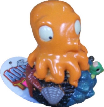 [12300] ADORNO ACUARIO RESINA PULPO NARANJA 3"