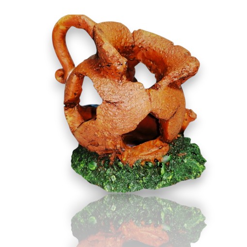 [CH-8583] ADORNO ACUARIO RESINA TINAJA SMALL MARRON 5"