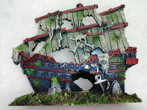 [CH-22252S] ADORNO ACUARIO RESINA BARCO PIRATA HUNDIDO SMALL 8"