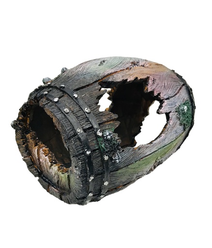 [U-229L] ADORNO ACUARIO RESINA BARRIL LARGE 10"
