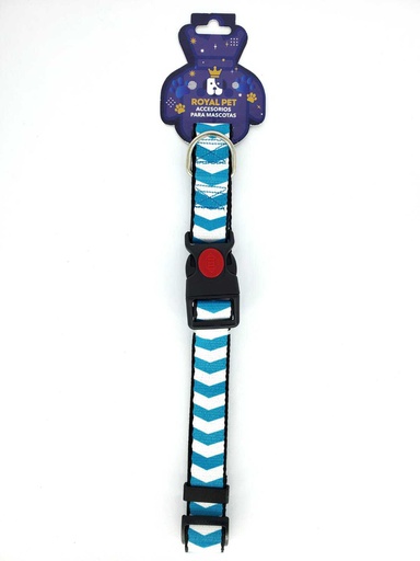 [23965] COLLAR NYLON AJUSTABLE XL 1"X16"-26" FLECHAS AZULES