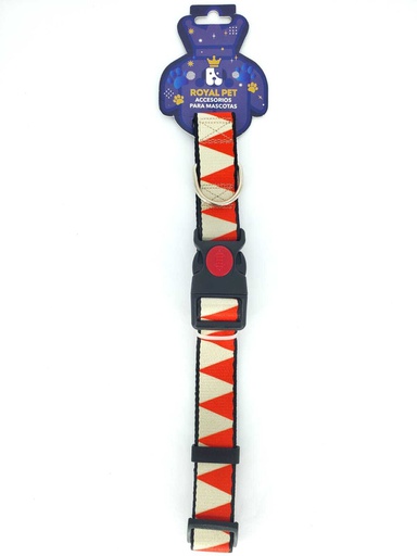 [23933] COLLAR NYLON AJUSTABLE XL 1"X16"-26" FLECHAS ROJAS