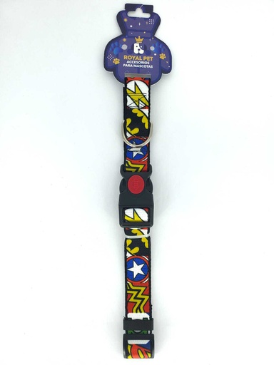 [23932] COLLAR NYLON AJUSTABLE XL 1"X16"-26" SUPERHEROES