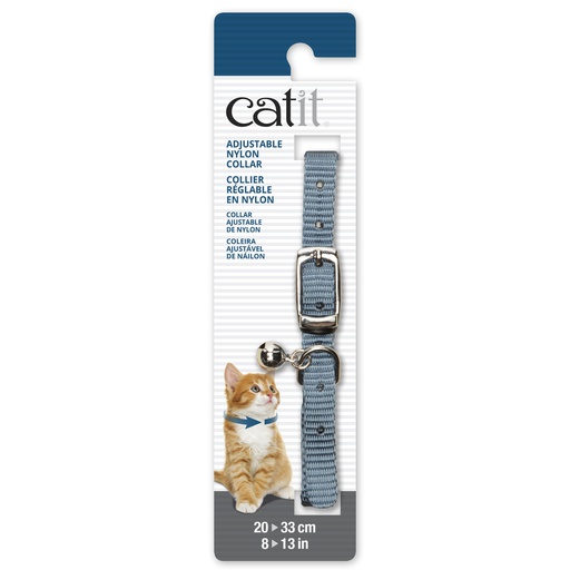 [55284] COLLAR GATO NYLON HEBILLA CASCABEL 3/8"X8"-13" AZUL