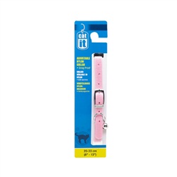 [55283] COLLAR GATO NYLON HEBILLA CASCABEL 3/8"X8"-13" ROSADO