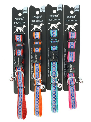 [N004] COLLAR GATO REFLECTIVO AJUST. C/CASCABEL 5/8"10-16"
