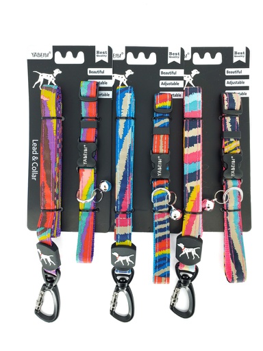 [N024] COLLAR Y PASEADOR ARCOIRIS M 5/8 x 48" SURTIDO