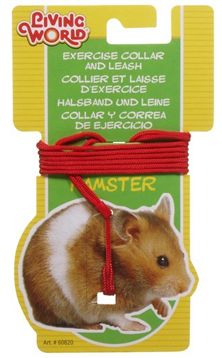 [60820] COLLAR Y PASEADOR P/HAMSTER ROJO