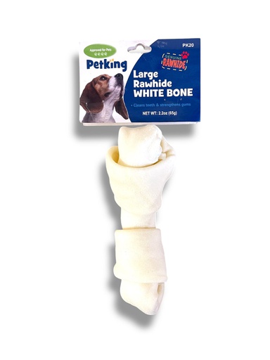 [PK-20] HUESO PERRO ANUDADO BLANCO 7"