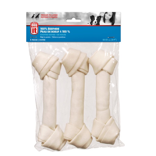 [71240-D] HUESO PERRO ANUDADO BLANCO 8"