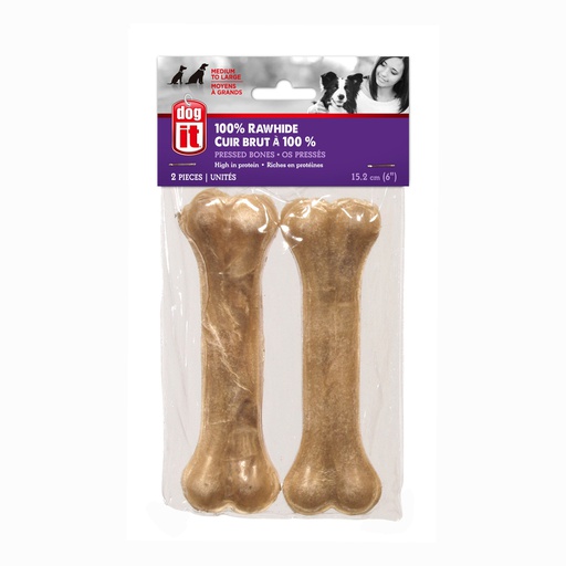 [71335] HUESO PERRO NATURAL 6" 2/1 CRUDO