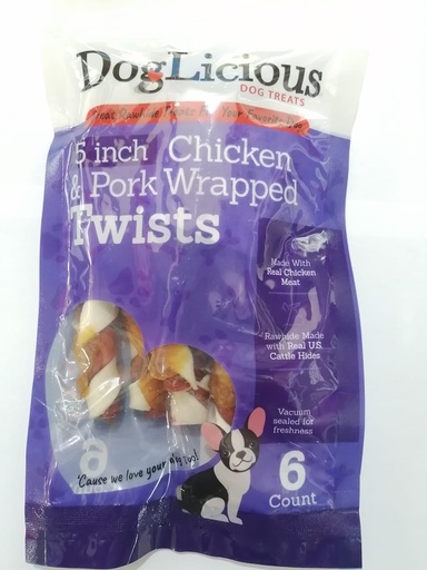 [81034] HUESO PERRO PALITO 5" C/ TIRAS DE POLLO Y CERDO 6/1