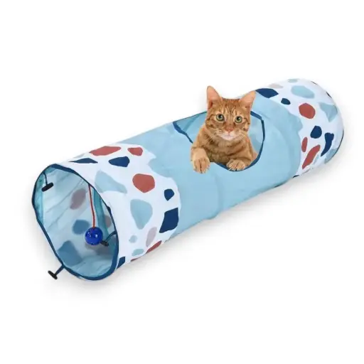 [20025] JUGUETE GATO TUNEL PLEGABLE C/SONIDO Y CASCABEL (34"x10")