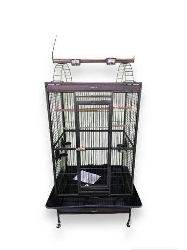 [BE-15] JAULA AVE XL CUADRADA C/AREA DE JUEGO (32"X24"X61")