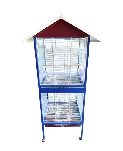 [BE-22] JAULA AVE XL TIPO CASA 2 DIVISIONES (23"X23"X65")