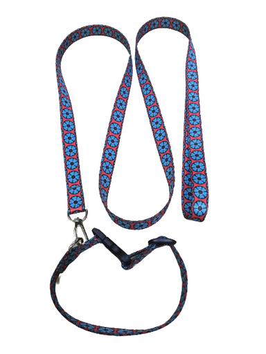 [C-725] PASEADOR Y COLLAR ECO S FLORES AJUSTABLE