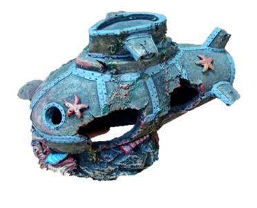 [25329] ADORNO ACUARIO RESINA SUBMARINO M 11"