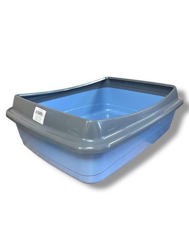 [21499] BANDEJA P/GATO AZUL C/BORDE GRIS 18.5"x14"x6"