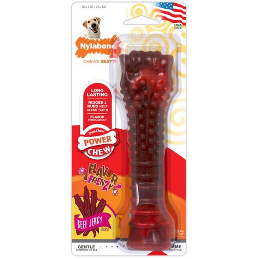 [NBJ105P] JUGUETE NYLABONE POWER CHEW 7.5" +50LBS SABOR CARNE SECA
