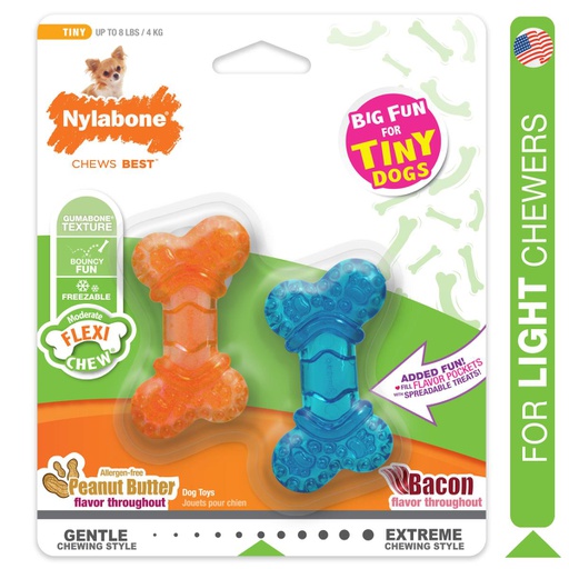 [NBXXS001P] JUGUETE NYLABONE FLEXI CHEW 2.5" <8LBS 2/1