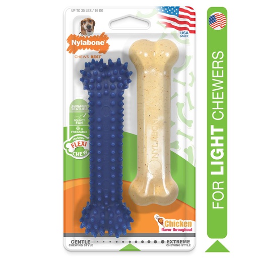 [NX935VPP] JUGUETE NYLABONE FLEXI CHEW 5.5" <35LBS SABOR POLLO 2/1